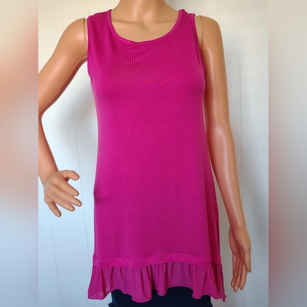 Logo Lori Golostein Sleeveless Pink Tunic Top Size XS